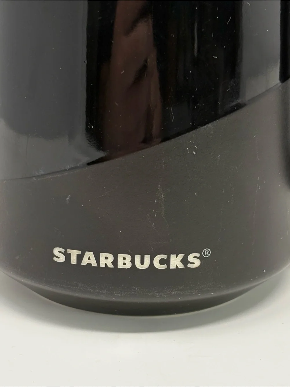 Starbucks 2017 Half Matte, Half Glossy Black Diagonal Mug Geometric Handle 14oz